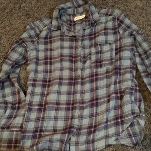 2 plaid teen shirts j crew and hollister